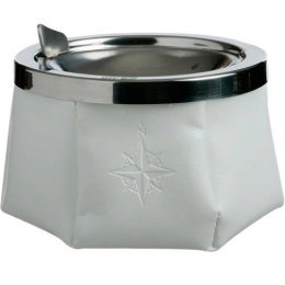 Пепельница нескользящая Marine Business белая, нерж. сталь и исск. кожа (10254681)